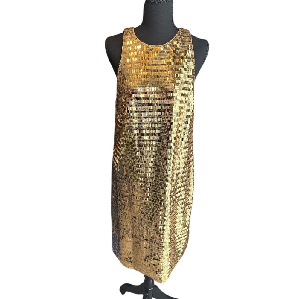 Trina Turk Koa Gold Tiki Tangle Sequin Shift Dress Size 2 6 8 NWT Party Glam - Picture 5 of 15